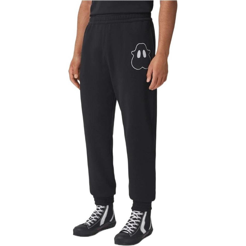 Lookbook Pantalones deportivos Burberry negros con cintura elástica y estampado de monstruo. 80519811