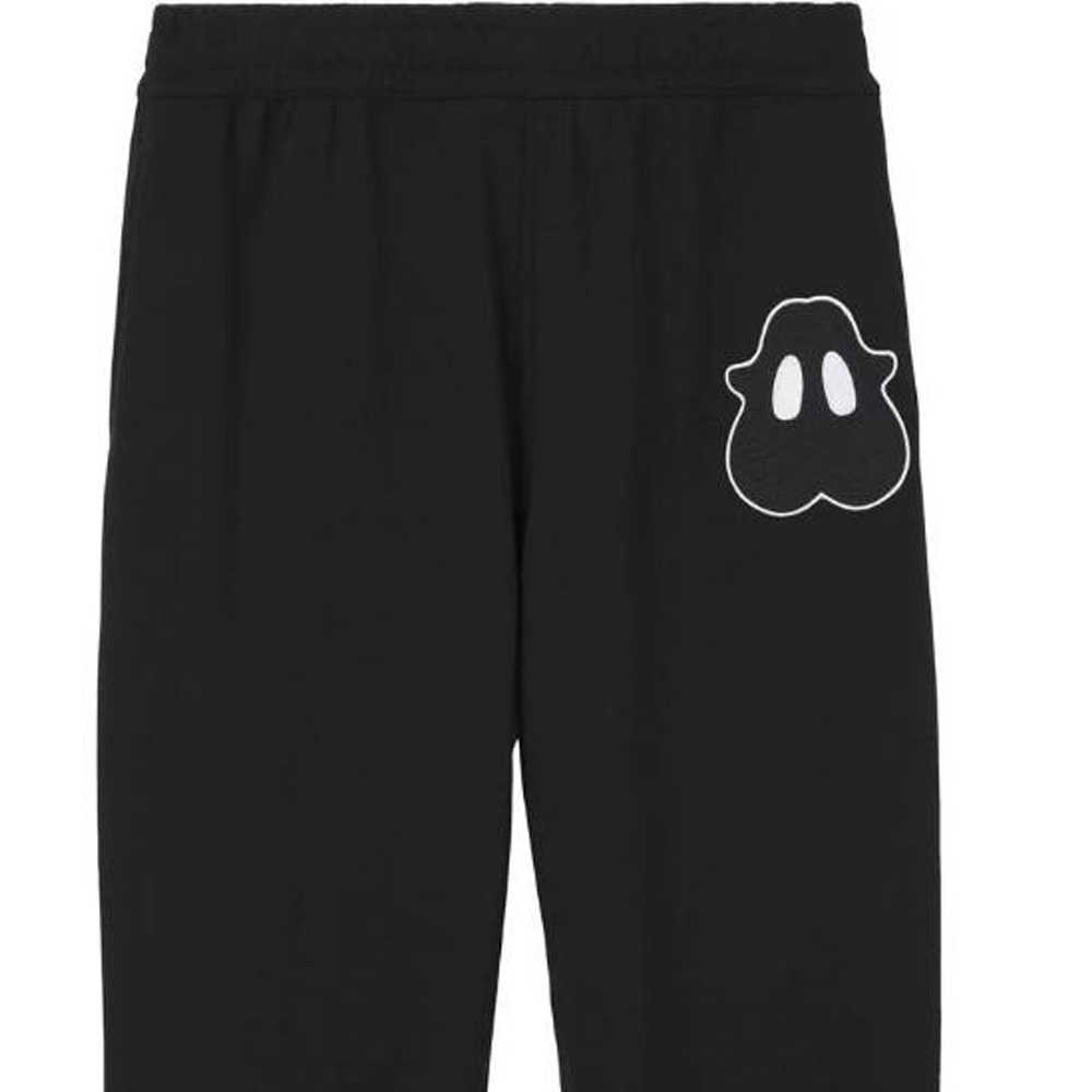 Purchase Pantalones deportivos Burberry negros con cintura elástica y estampado de monstruo. 80519811