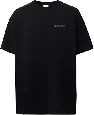 バーバリー ブラック 刺繍ロゴ クルーネック ルーズフィット Tシャツ 80575481 Buy バーバリー ブラック 刺繍ロゴ クルーネック ルーズフィット Tシャツ 80575481