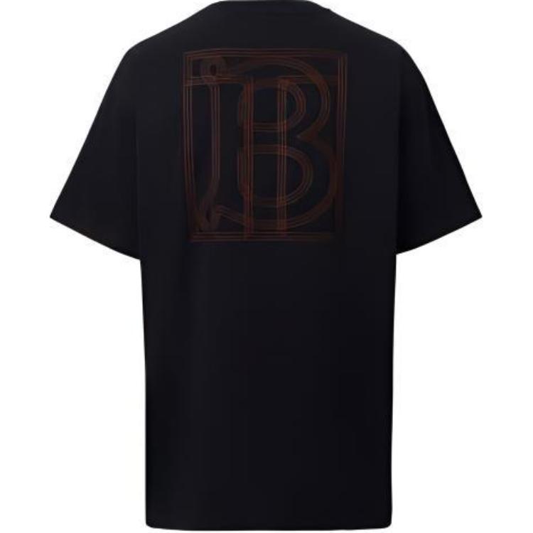 Burberry  Black Embroidered Logo Crewneck Loose Fit T-Shirt. 80575481 圖 3
