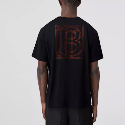 バーバリー ブラック 刺繍ロゴ クルーネック ルーズフィット Tシャツ 80575481 Purchase バーバリー ブラック 刺繍ロゴ クルーネック ルーズフィット Tシャツ 80575481