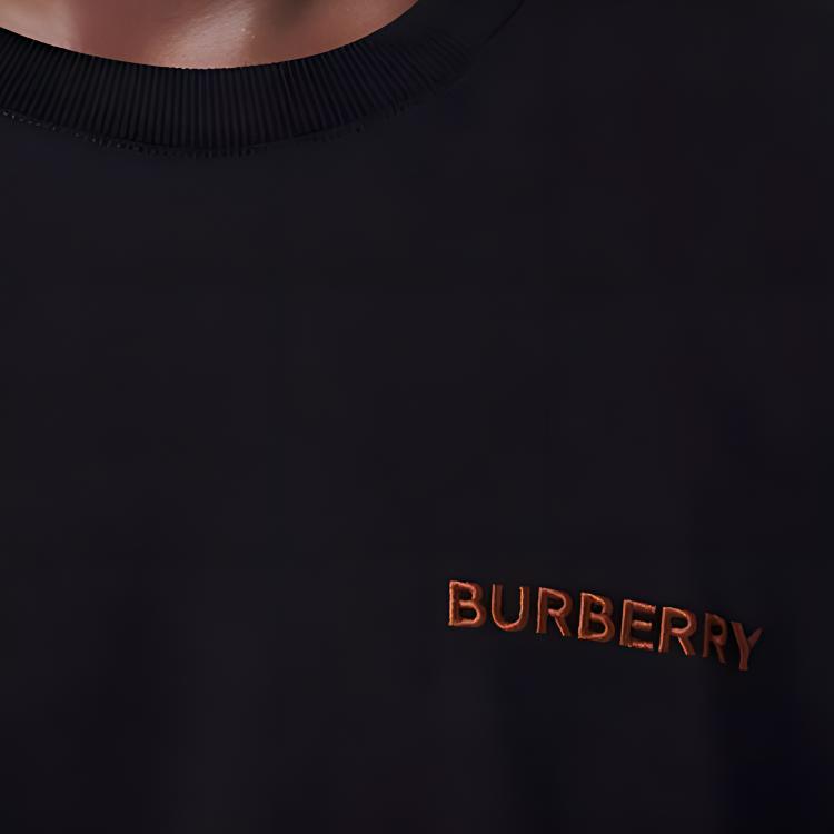 Burberry  Black Embroidered Logo Crewneck Loose Fit T-Shirt. 80575481 圖 8