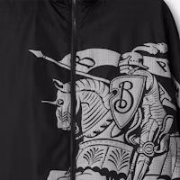 Sizing Burberry Hitam Equestrian Knight Logo Zip Hoodie Jaket Loose Fit 80960391