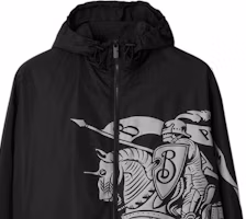 Cheap Burberry Hitam Equestrian Knight Logo Zip Hoodie Jaket Loose Fit 80960391