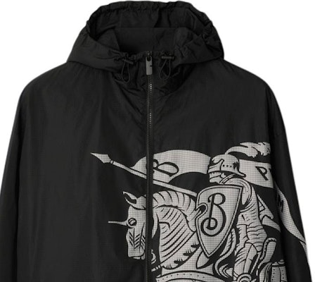 Burberry Black Equestrian Knight Logo Zip Loose Fit Hoodie Jacket 80960391 Cheap Burberry Black Equestrian Knight Logo Zip Loose Fit Hoodie Jacket 80960391