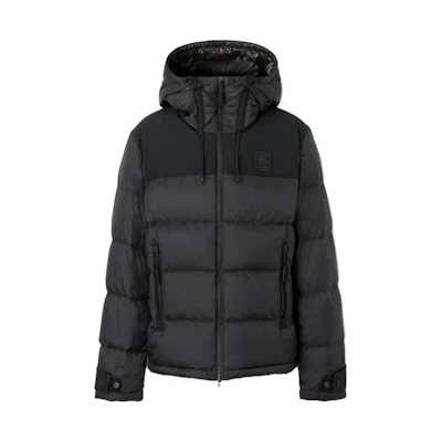 Burberry Black Hooded Down Jacket with Zipper and Pockets 80684951