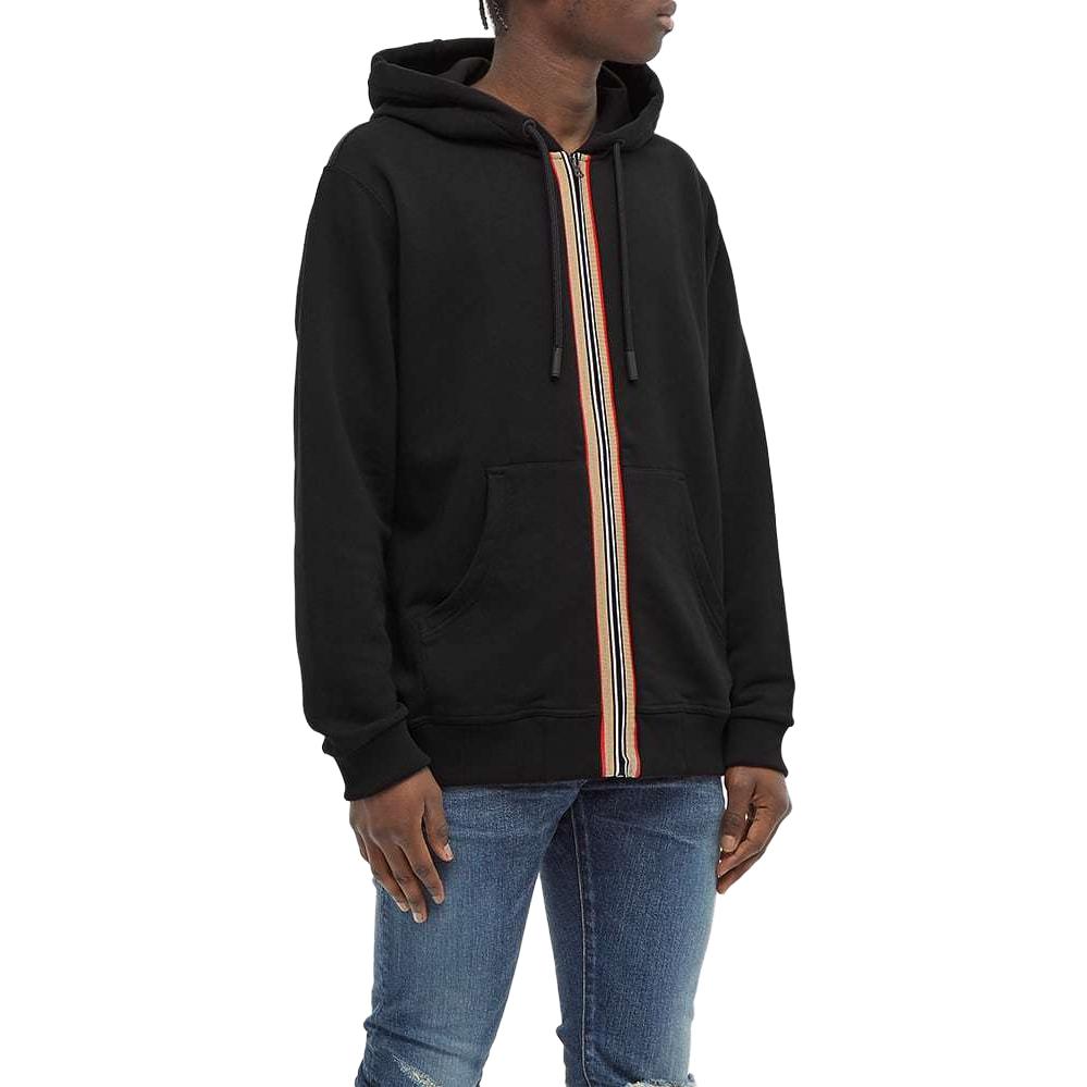 Burberry  Black Hoodie with Iconic Stripe and Zipper. 8033391#A1189 圖 3