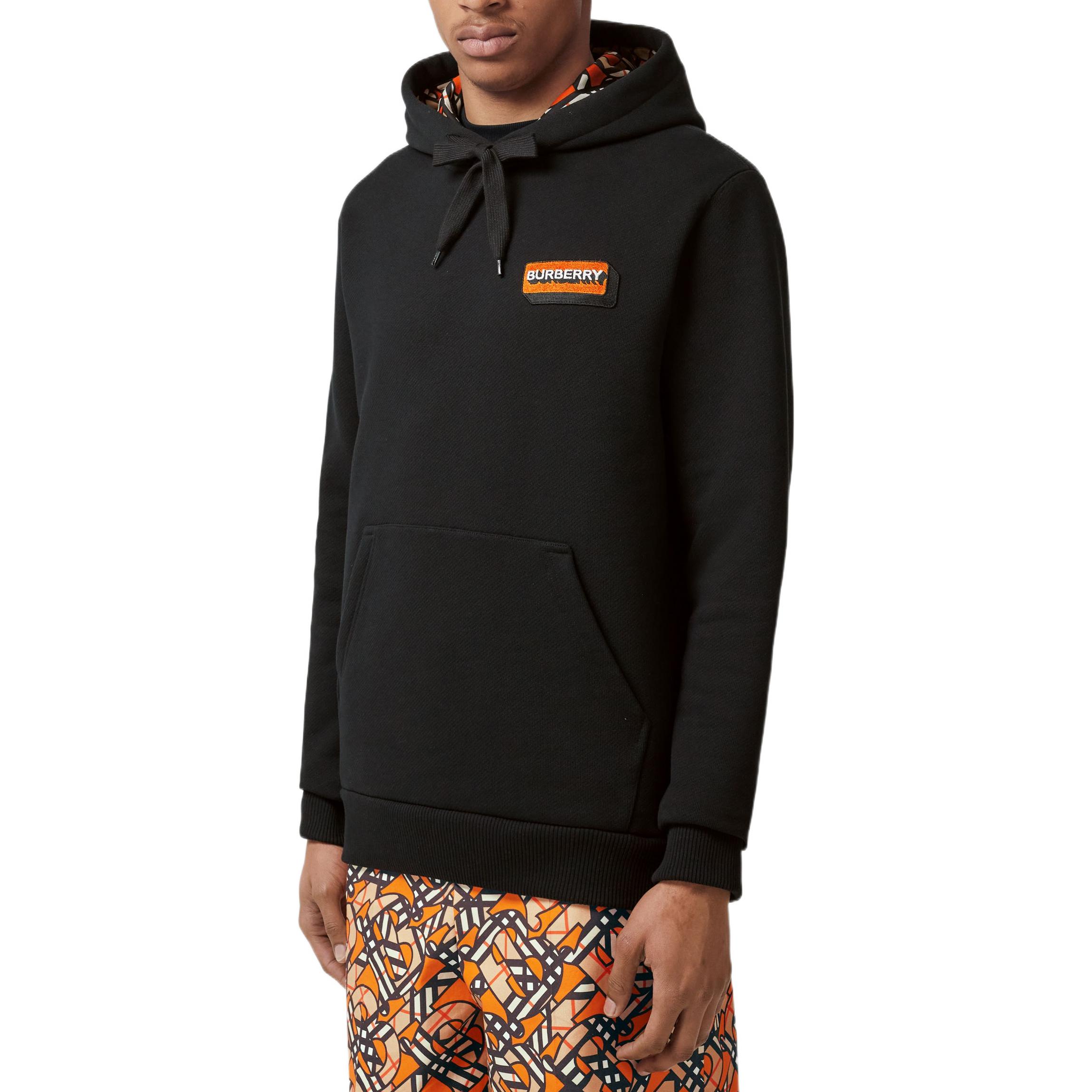 Purchase Burberry  Black Hoodie with Logo Patch Design. 80572601