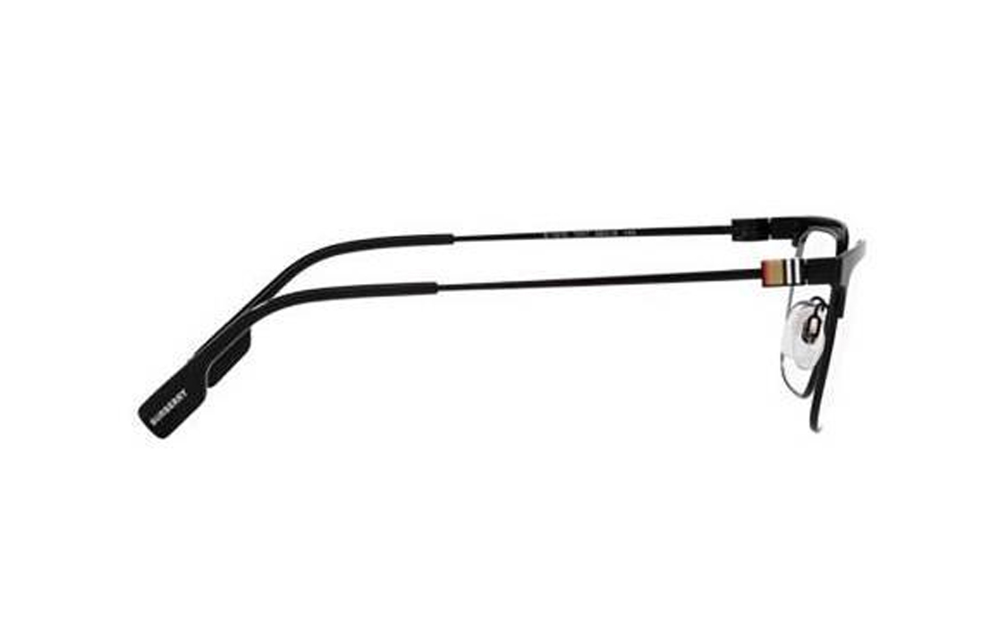 Shop Burberry 黑色不規則金屬光學眼鏡框。 BE13751007