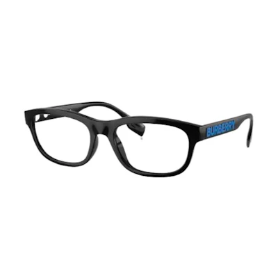 Burberry Black Irregular Optical Acetate Frame with Logo. BE2385U3001