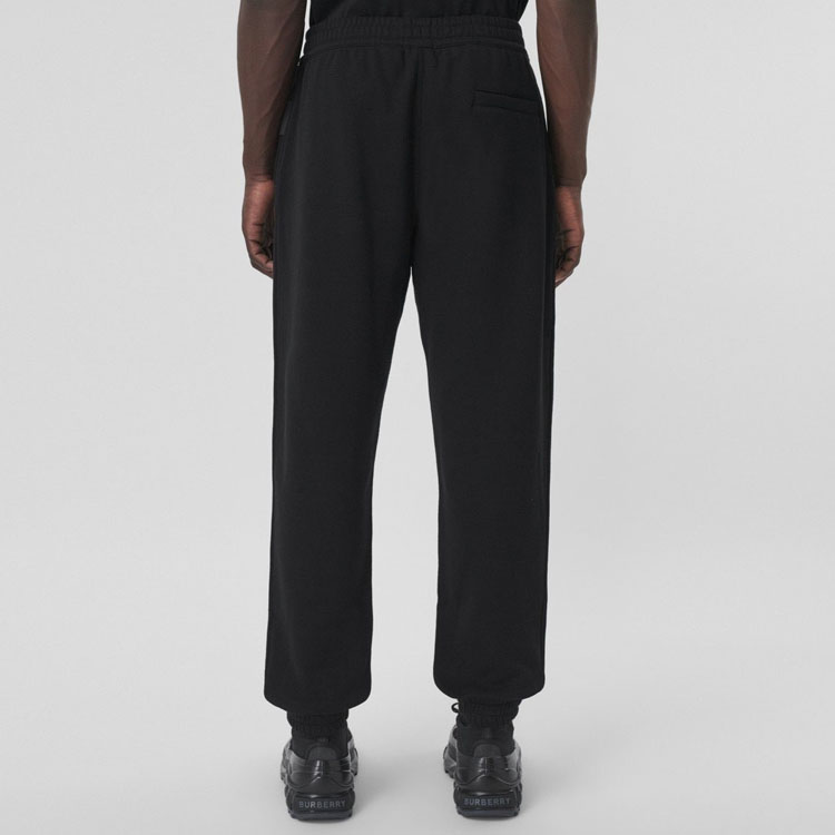 Details for Burberry Joggers Negros de Punto con Patrón Bordado y Cintura Elástica. 80427031
