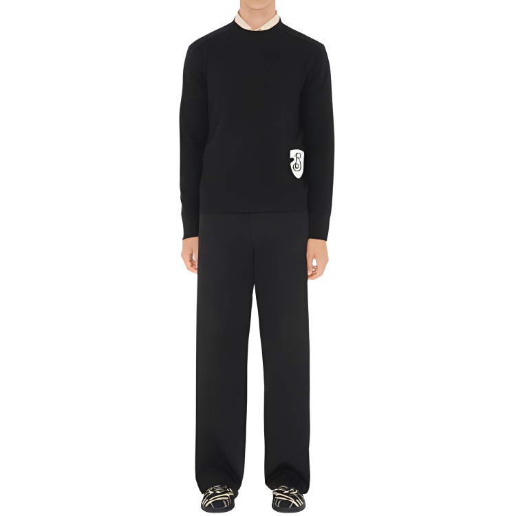 Burberry  Black Knit Sweater with Logo Print and Dropped Shoulder Design 80999211 圖 3