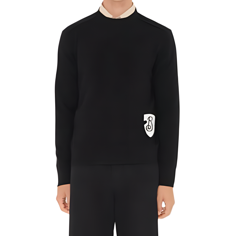 Burberry  Black Knit Sweater with Logo Print and Dropped Shoulder Design 80999211 圖 4