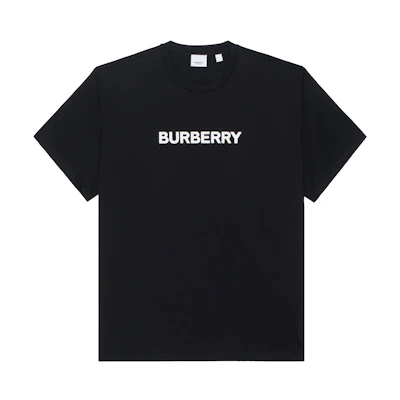 Burberry Black Letter Print Crew Neck Short Sleeve T-Shirt. 80842331