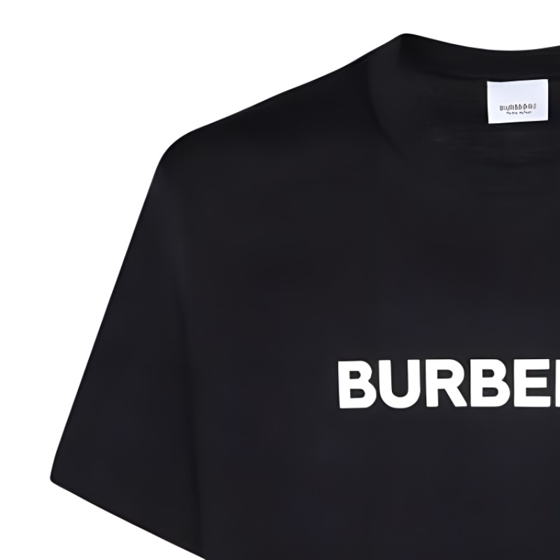 Cheap Burberry Baju T-Shirt Hitam Cetakan Huruf Leher Bulat Lengan Pendek. 80842331