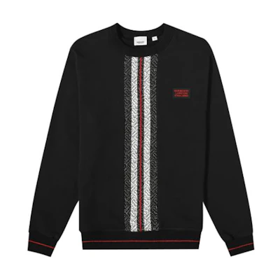 Burberry Black Letter Print Crewneck Slim Fit Long Sleeve Sweatshirt 8026939