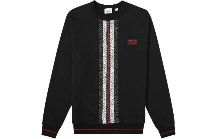 Order Burberry  Black Letter Print Crewneck Slim Fit Long Sleeve Sweatshirt 8026939