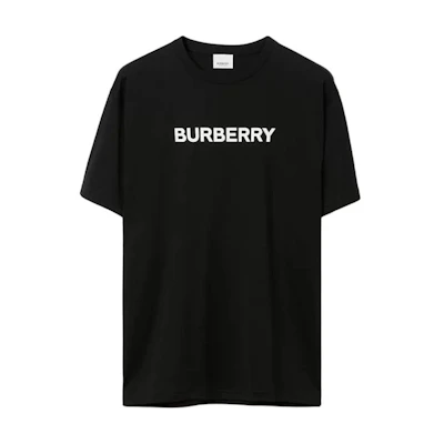 Burberry Black Letter Print Loose-Fit Crew Neck T-Shirt. 8055307