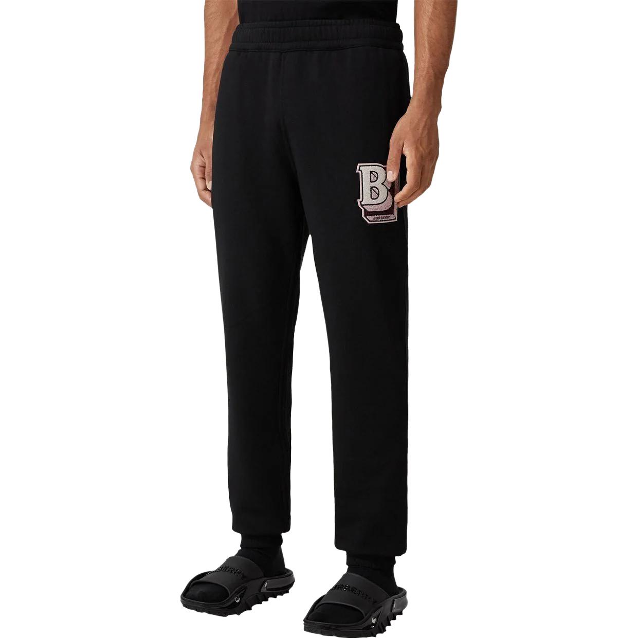 Burberry  Black Letter Print Straight-Leg Casual Pants. 8057569 圖 4