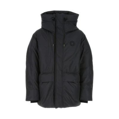 Burberry Black Logo Embossed Puffer Jacket with Hood and Full Zip. 80581291