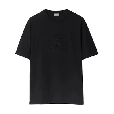 Burberry Black Logo Embroidered Crew Neck Short Sleeve T-Shirt. 80951041