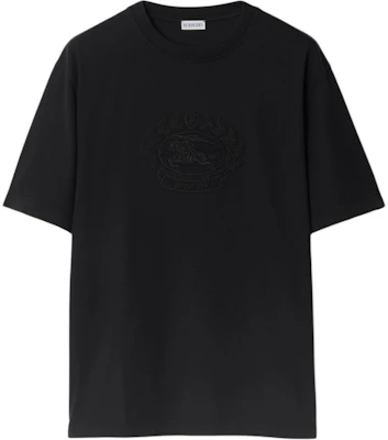 博柏利黑色刺绣标志圆领短袖T恤。 80951041 Order 博柏利黑色刺绣标志圆领短袖T恤。 80951041