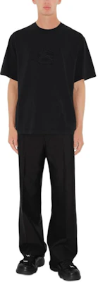 博柏利黑色刺绣标志圆领短袖T恤。 80951041 Lookbook 博柏利黑色刺绣标志圆领短袖T恤。 80951041