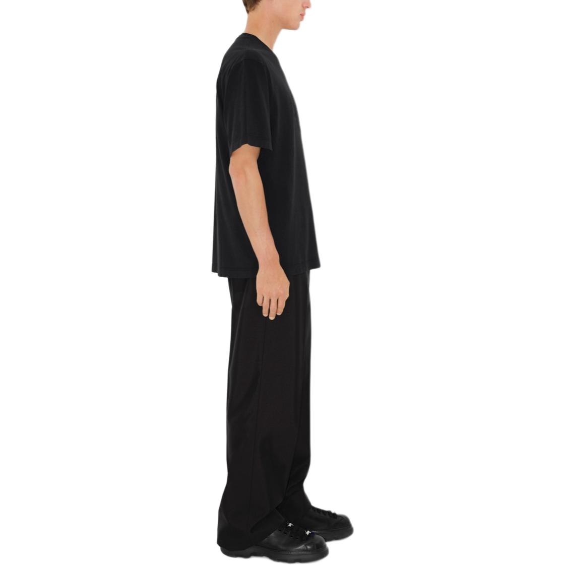 Purchase 博柏利黑色刺绣标志圆领短袖T恤。 80951041