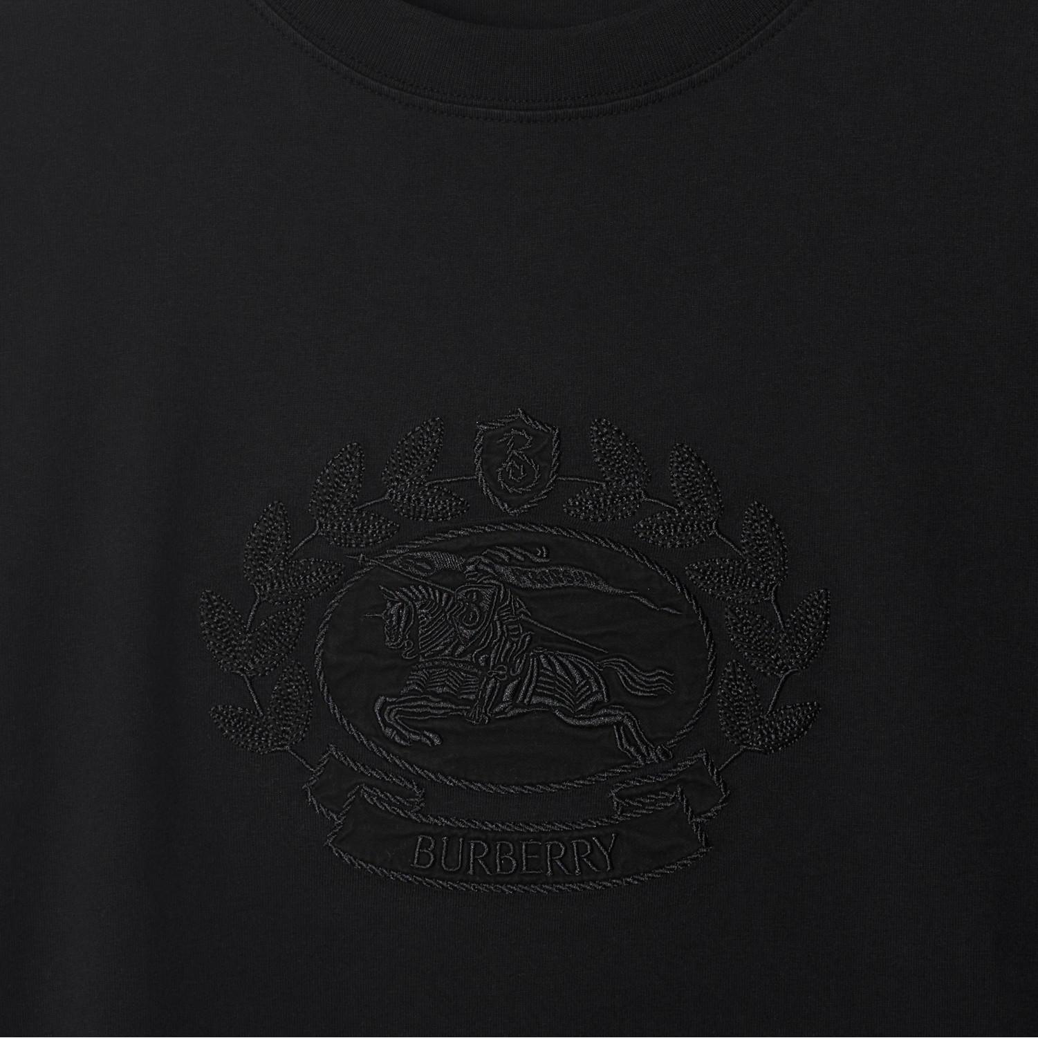 Details for 博柏利黑色刺绣标志圆领短袖T恤。 80951041