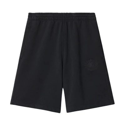 Burberry Black Logo Embroidered Loose Fit Casual Shorts. 80945691