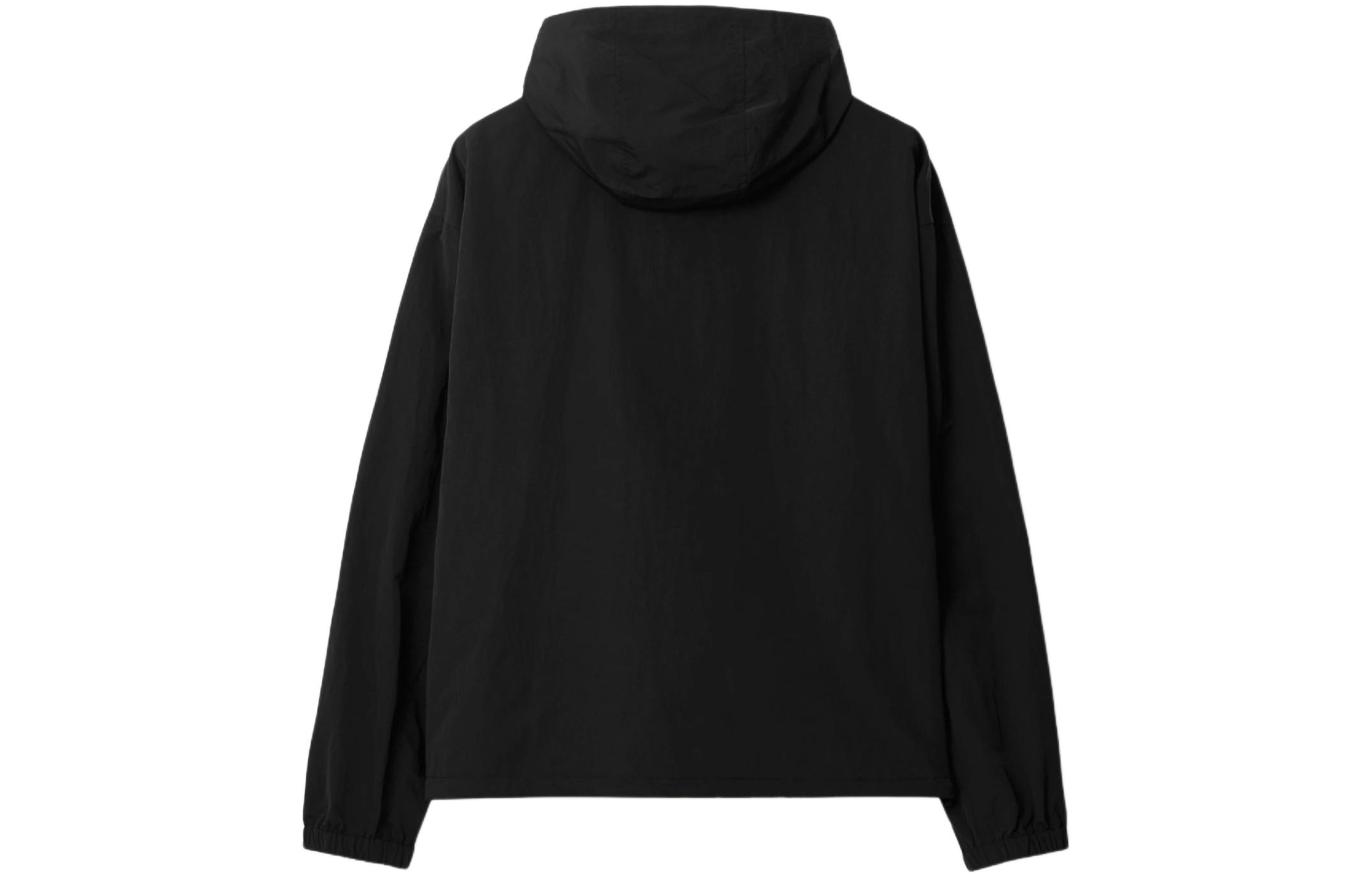 Lookbook 巴宝莉黑色logo刺绣宽松连帽外套. 80867141