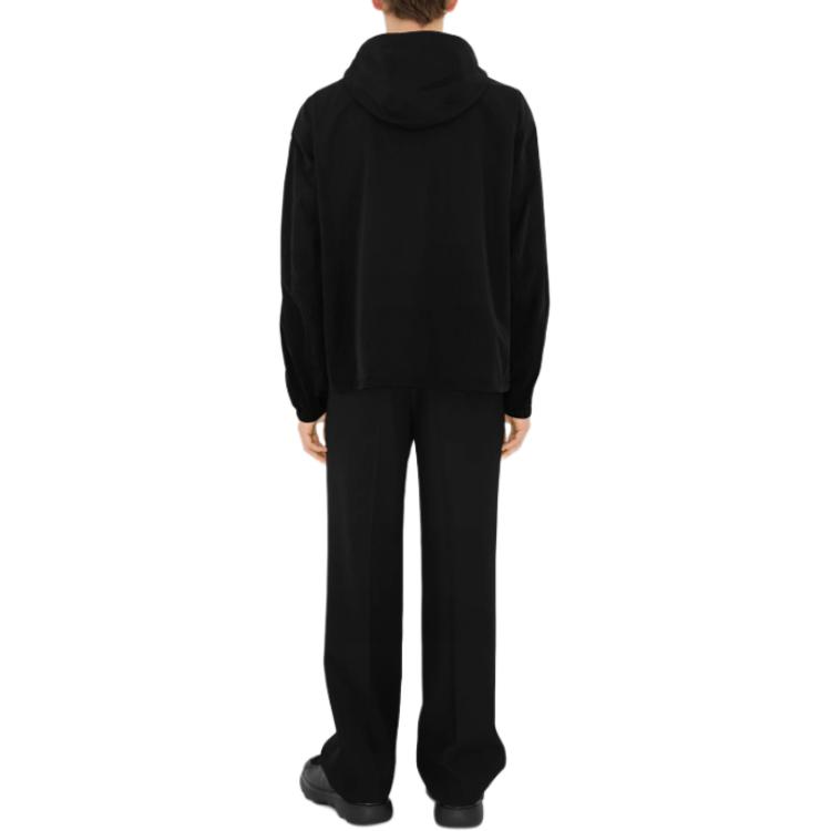 Details for 巴宝莉黑色logo刺绣宽松连帽外套. 80867141