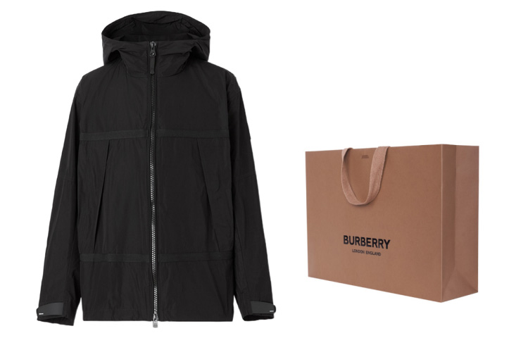 Burberry  Black Logo Patch Lightweight Hooded Jacket 80510091 圖 9