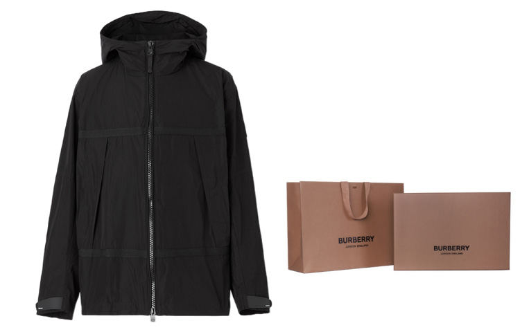 Burberry  Black Logo Patch Lightweight Hooded Jacket 80510091 圖 10