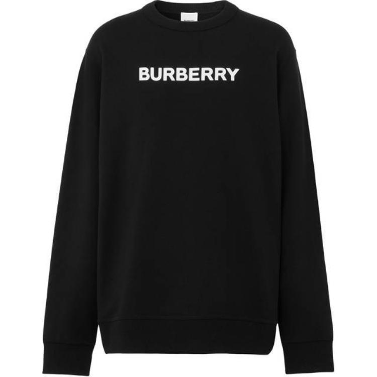 Burberry  Black Logo Print Crewneck Pullover Sweatshirt. 80831421
