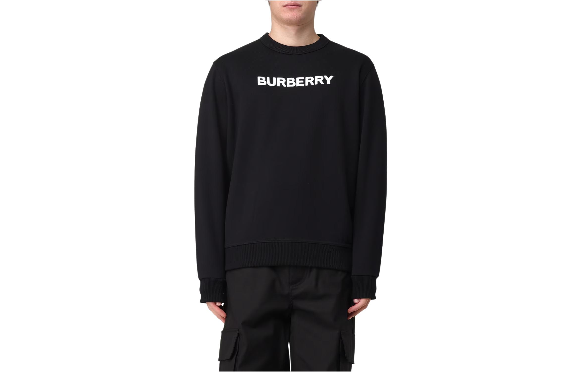 Burberry  Black Logo Print Crewneck Pullover Sweatshirt. 80831421 圖 2