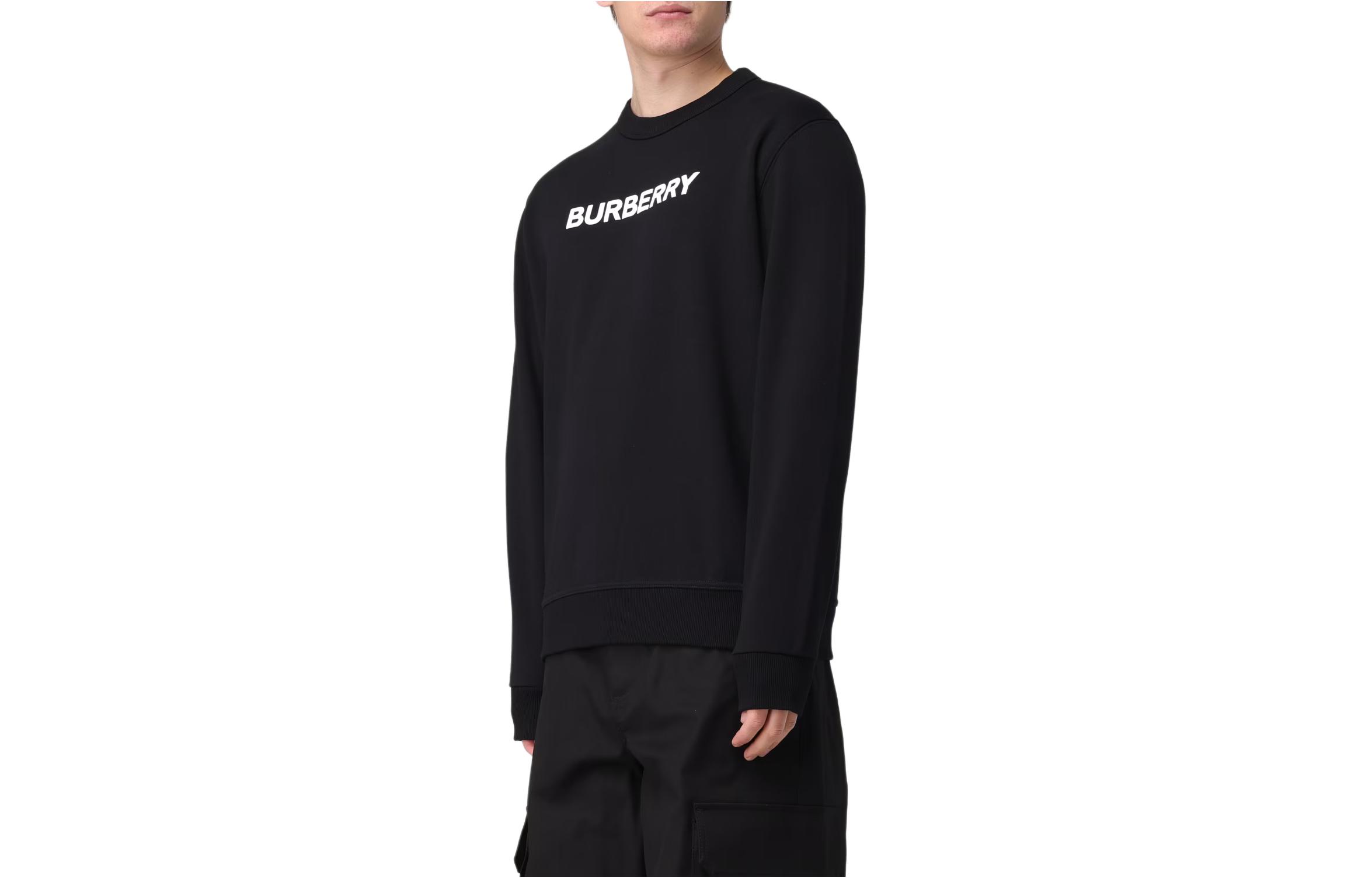 Burberry  Black Logo Print Crewneck Pullover Sweatshirt. 80831421 圖 4