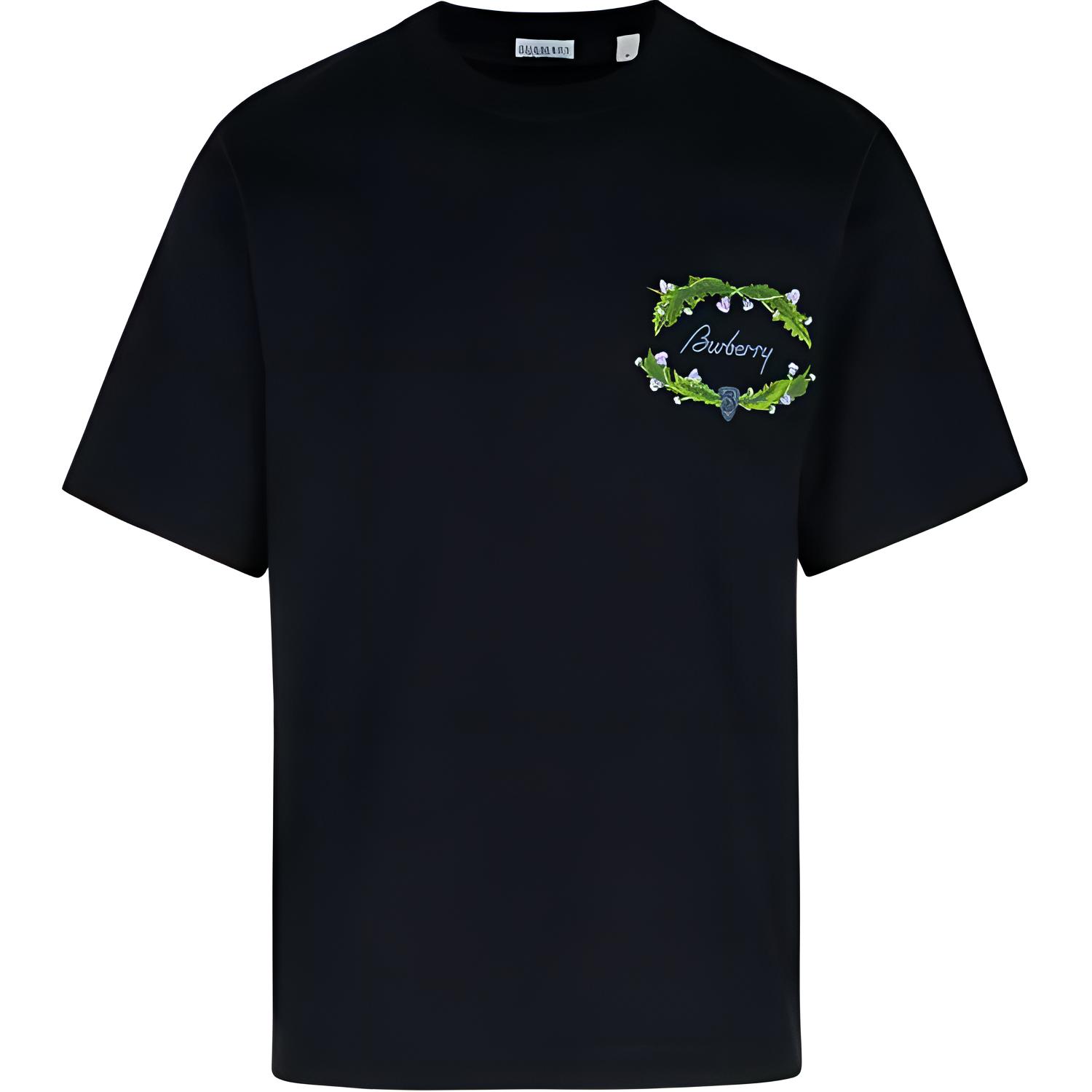 Burberry  Black Logo Print Crewneck Short Sleeve T-Shirt 80978471
