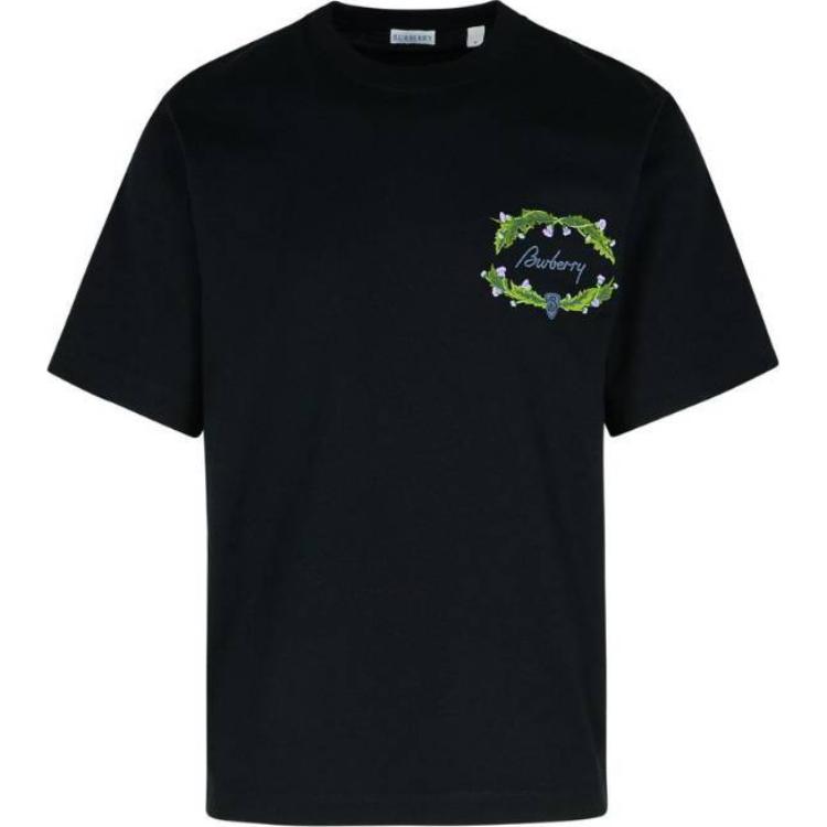Burberry  Black Logo Print Crewneck Short Sleeve T-Shirt 80978471 圖 2
