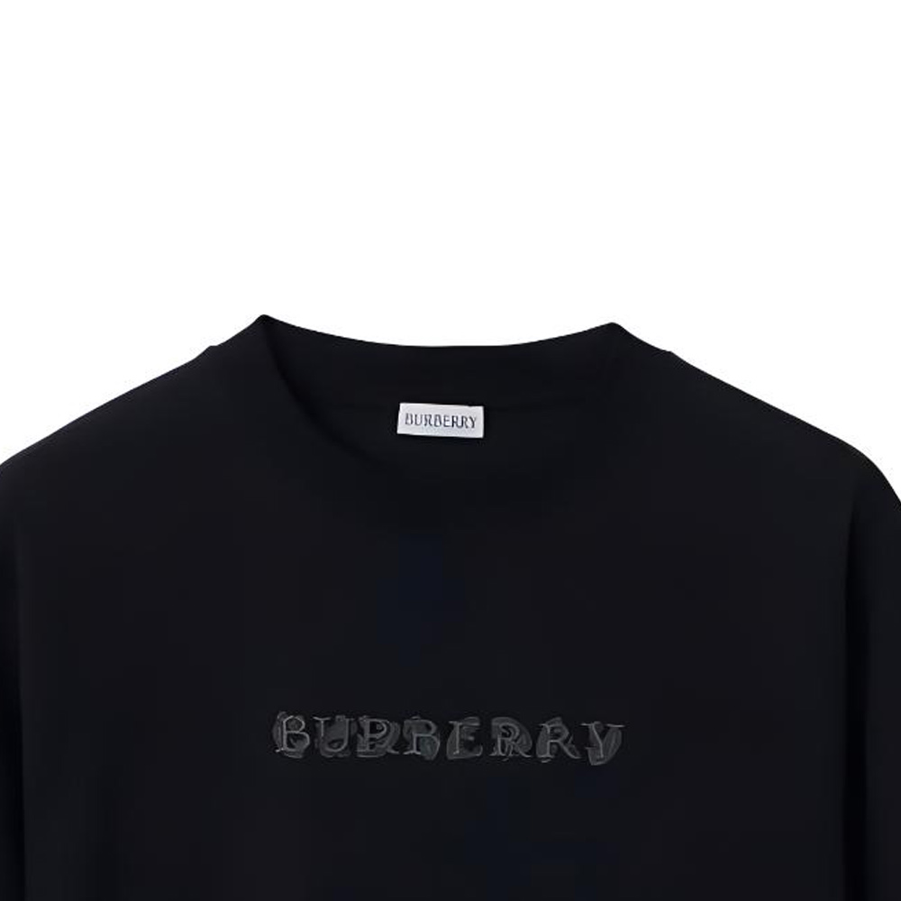 Cheap 博柏利 黑色logo印花圆领短袖T恤 80998601