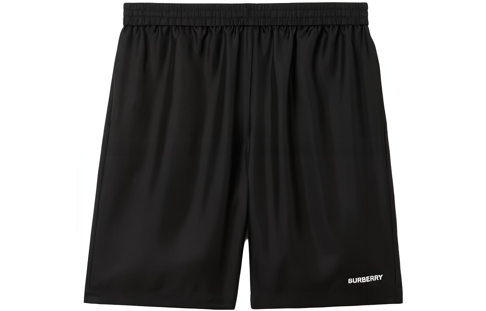 Burberry  Black Logo Print Elastic Waist Casual Shorts 80715881