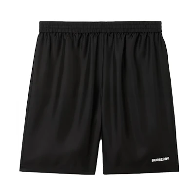 Burberry Black Logo Print Elastic Waist Casual Shorts 80715881