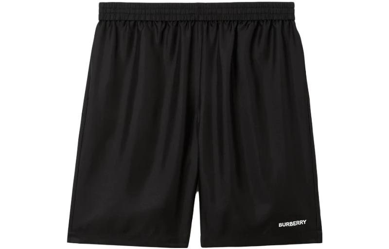 Burberry  Black Logo Print Elastic Waist Casual Shorts 80715881 圖 2