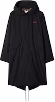 Burberry Black Logo Print Hooded Long Sleeve Coat in Solid Color. 80842281 Burberry Black Logo Print Hooded Long Sleeve Coat in Solid Color. 80842281