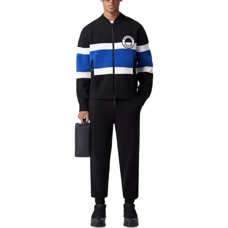 Burberry  Black Logo Striped Wool-Blend Zip Jacket 80587391 圖 3