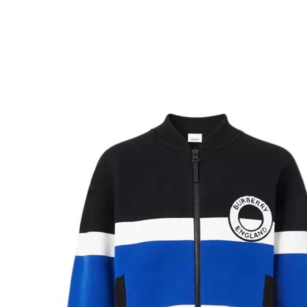 Burberry  Black Logo Striped Wool-Blend Zip Jacket 80587391 圖 5