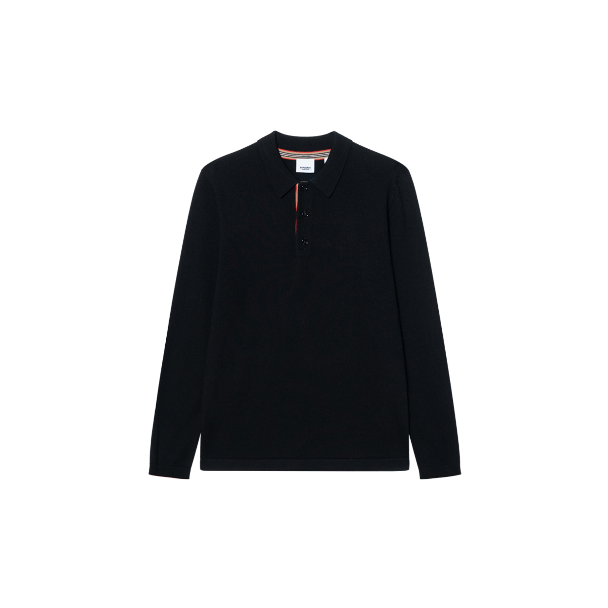 Burberry  Black Long-Sleeve Solid Polo Shirt 80926391