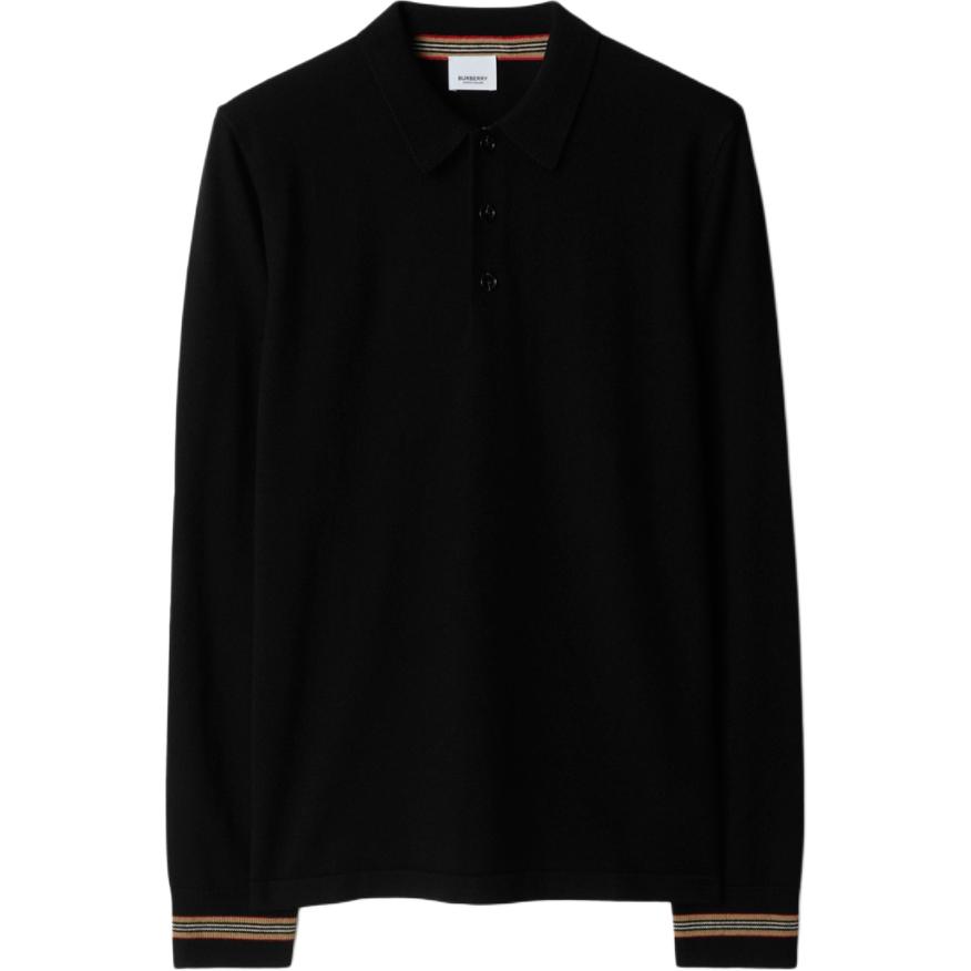 Burberry  Black Long-Sleeve Solid Polo Shirt 80926391 圖 2