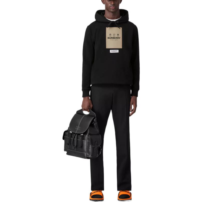 Shop 버버리 블랙 로고 패치 긴팔 스웨트셔츠. 80571001