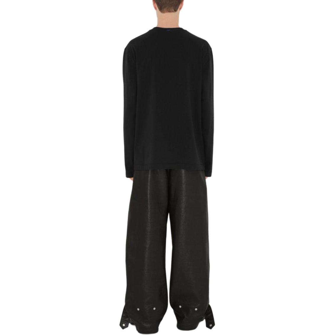 Purchase Burberry 黑色長袖T恤配馬術騎士標誌貼章。 80819951